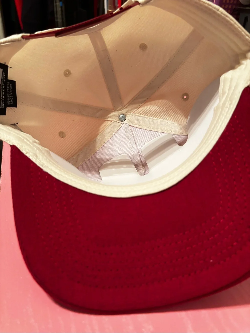 Philadelphia Phillies Script Logo Baseball Cap - Cream & Red